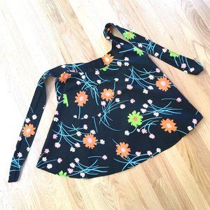 Black and Colorful Flowers Apron